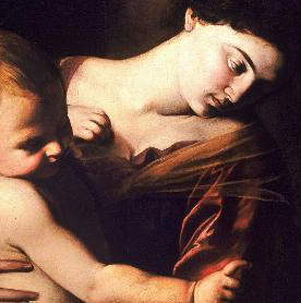 Madonna dei Pellegrini, Caravaggio (dettaglio)