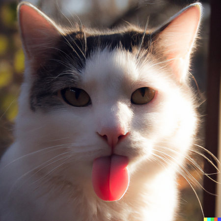 Gatto fa la linguaccia