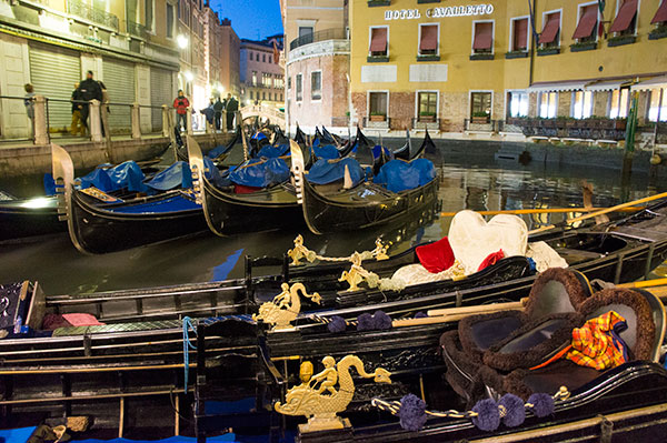 Gondola parking in Venice