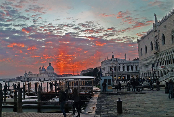 sunset in venice