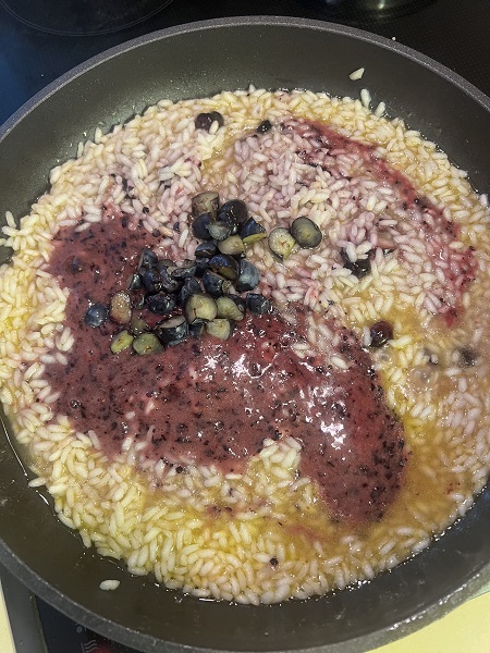 risotto in salsa mirtilli